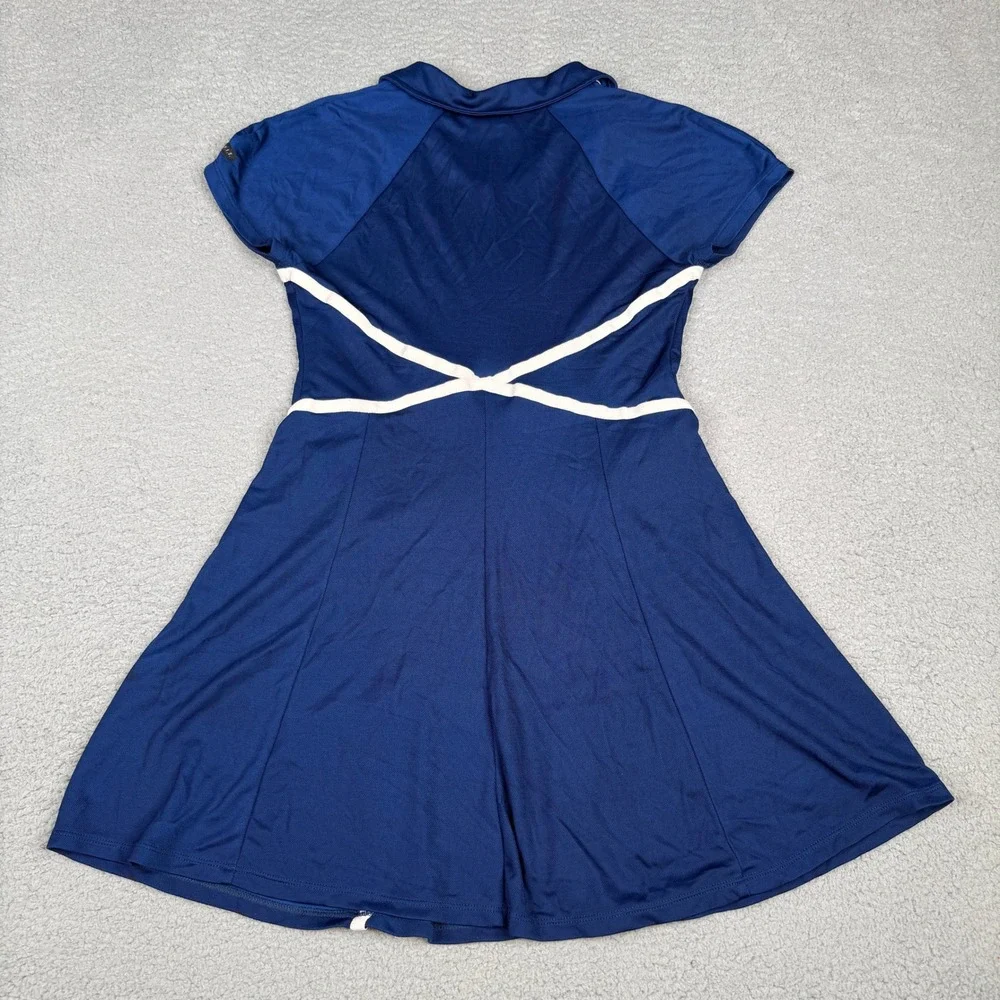 VTG 90s Nike Tennis Dress Womens L Blue Dri-FIT Court Skirt Pickleball USA Made